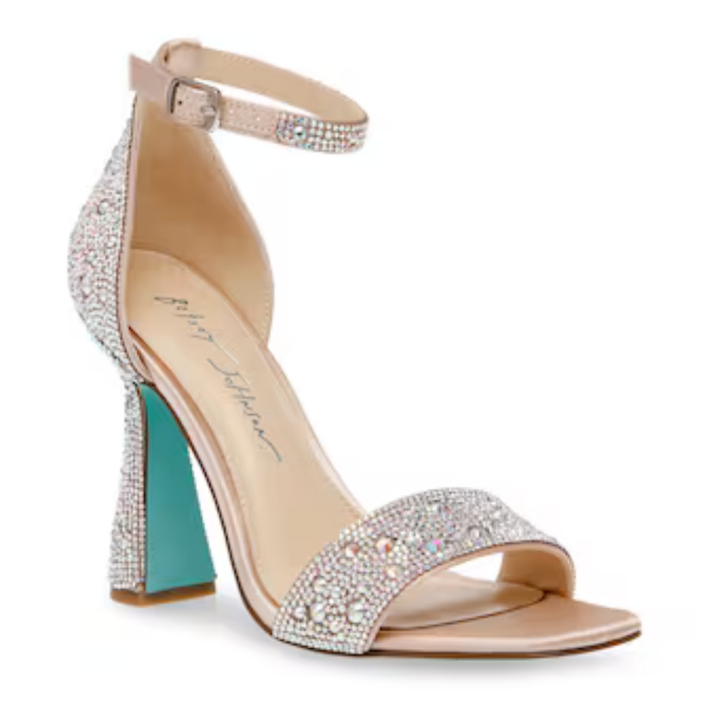 Betsey Johnson Dani Ankle Strap Sandal Rhinestone Heel in Size 7.5
